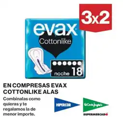 Hipercor EVAX En compresas cottonlike alas oferta