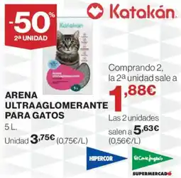 Hipercor PARA GATOS Arena ultraaglomerante oferta