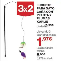 Hipercor Juguete para gato caña con pelota y plumas karlie oferta