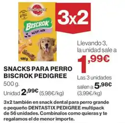 Hipercor PEDIGREE Biscrok Snacks para perro oferta