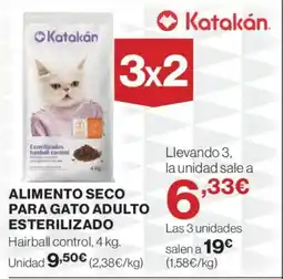 Hipercor KATAKAN Alimento seco para gato adulto esterilizado oferta