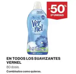 Hipercor VERNEL En todos los suavizantes oferta