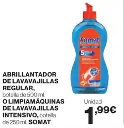 Hipercor SOMAT Abrillantador de lavavajillas regular olimpiamáquinas de lavavajillas intensivo oferta