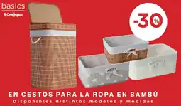 Hipercor En cestos para la ropa en bambú oferta