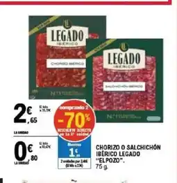 E.Leclerc ELPOZO Chorizo o salchichón ibérico legado oferta