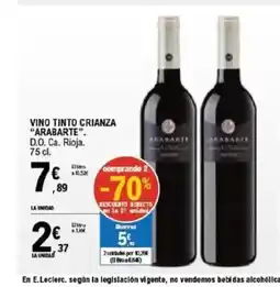 E.Leclerc ARABARTE Vino tinto crianza oferta