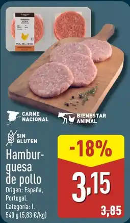 ALDI Hambur- guesa de pollo oferta