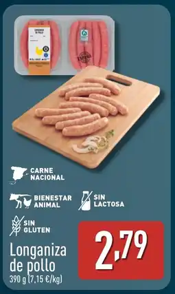 ALDI Longaniza de pollo oferta