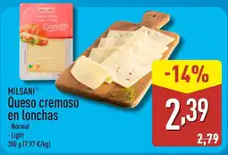 ALDI MILSANI Queso cremosO en lonchas oferta