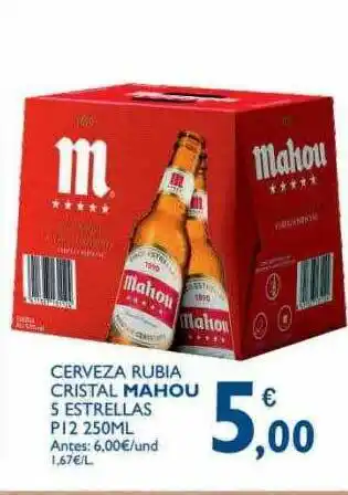 Supermercados La Despensa Cerveza Rubia Cristal Mahou 5 Estrellas oferta