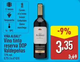 ALDI VIÑA ALBALI Vino tinto reserva DOP Valdepeñas oferta