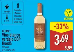 ALDI BLUME Vino blanco verdejo DOP Rueda oferta