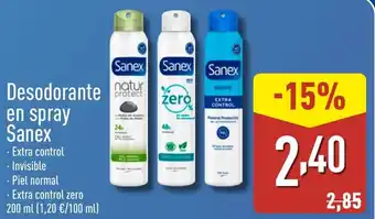 ALDI SANEX Desodorante en spray oferta