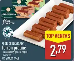 ALDI FLOR DE NAVIDAD Turrón praliné oferta