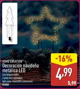 ALDI HOME CREATION Decoración navideña metálica LED oferta