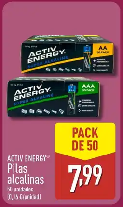 ALDI ACTIV ENERGY Pilas alcalinas oferta