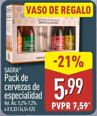ALDI SAGRA Pack de cervezas de especialidad oferta