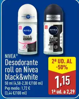 ALDI NIVEA Desodorante roll on Nivea black&white oferta