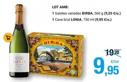 BonpreuEsclat BIRBA y LONIA 1 galetes variades 1 cava brut oferta