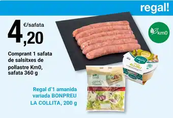 BonpreuEsclat Comprant 1 safata de salsitxes de pollastre Km0, safata oferta