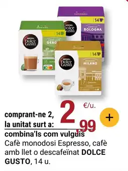 BonpreuEsclat DOLCE GUSTO Cafè monodosi Espresso, cafè amb llet o descafeïnat oferta