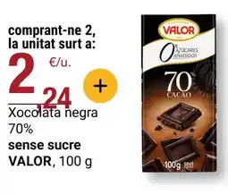 BonpreuEsclat VALOR Xocolata negra sense sucre oferta