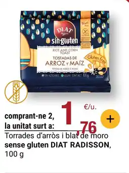 BonpreuEsclat DIAT Radisson torrades d'arròs i blat de moro sense gluten oferta