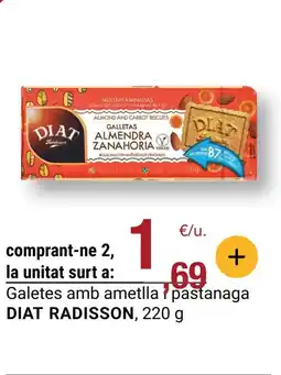 BonpreuEsclat DIAT Radisson Galetes amb ametlla pastanaga oferta