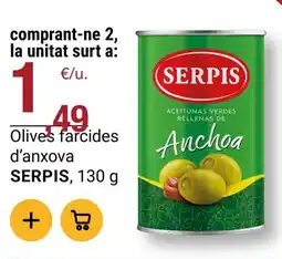 BonpreuEsclat SERPIS Olives farcides d'anxova oferta