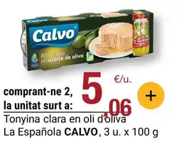 BonpreuEsclat CALVO Tonyina clara en oli d'oliva La Española oferta