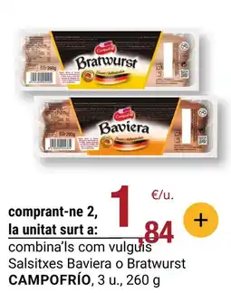 BonpreuEsclat CAMPOFRÍO Salsitxes Baviera o Bratwurst oferta