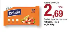 BonpreuEsclat KRISSIA Surimi fresc en barretes oferta