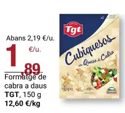 BonpreuEsclat TGT Formatge de cabra a daus oferta