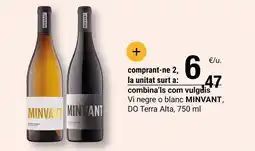 BonpreuEsclat MINVANT Vi negre o blanc DO Terra Alta oferta