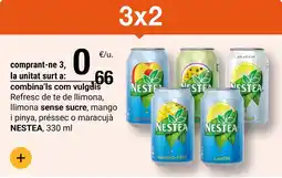 BonpreuEsclat NESTEA Refresc de te de llimona, llimona sense sucre, mango i pinya, préssec o maracujá oferta