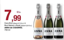 BonpreuEsclat ANNA de CODORNÍU Cava Brut o Brut Nature o Rosé oferta