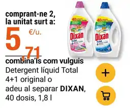 BonpreuEsclat DIXAN Detergent líquid Total 4+1 original o adeu al separar oferta