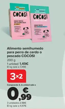 Carrefour COCOSI Alimento semihumedo para perro de cerdo o pescado oferta