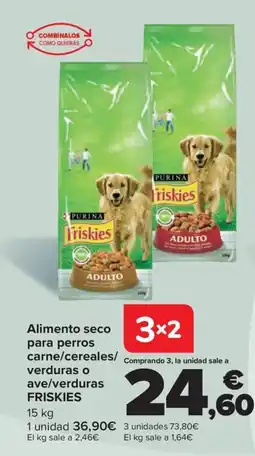 Carrefour FRISKIES Alimento seco para perros carne/cereales/ verduras o ave/verduras oferta