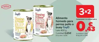 Alimento húmedo para perros pollo o buey Simply
