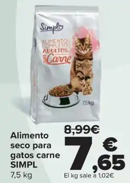 Carrefour SIMPL Alimento seco para gatos carne oferta