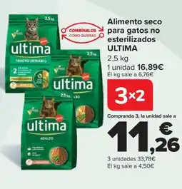 Carrefour ULTIMA Alimento seco para gatos no esterilizados oferta