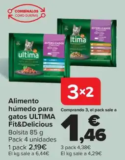 Carrefour ULTIMA Alimento húmedo para gatos Fit&Delicious oferta