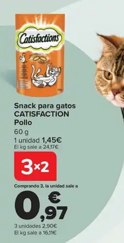 Carrefour CATISFACTION Snack para gatos oferta