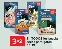 Carrefour FELIX En todos los snacks secos para gatos oferta