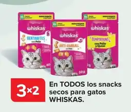 Carrefour WHISKAS En todos los snacks secos para gatos oferta