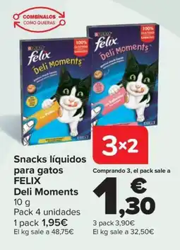 Carrefour FELIX Snacks líquidos para gatos oferta