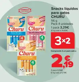 Carrefour CHURU Snacks líquidos para gatos oferta