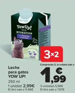 Carrefour YOW UP! Leche para gatos oferta