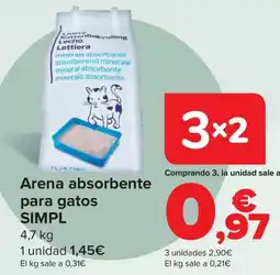 Carrefour SIMPL Arena absorbente para gatos oferta